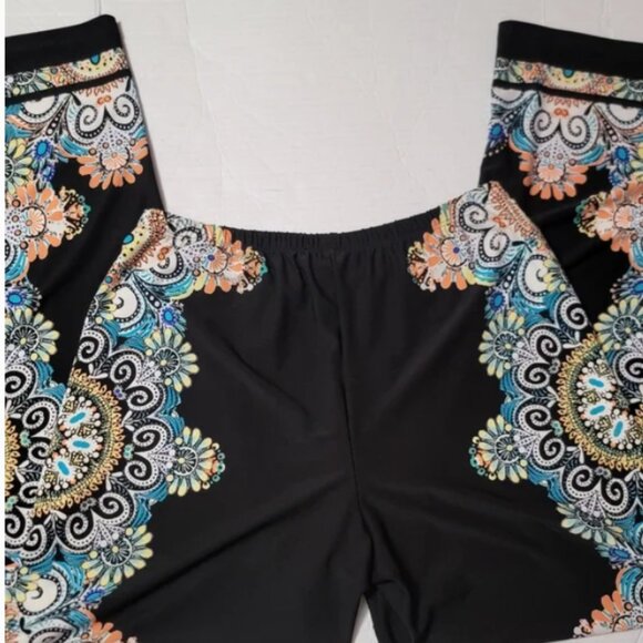 Melissa Paige Woman Colorful Paisley Pallazo Wide Leg Pant 3X - Picture 7 of 10